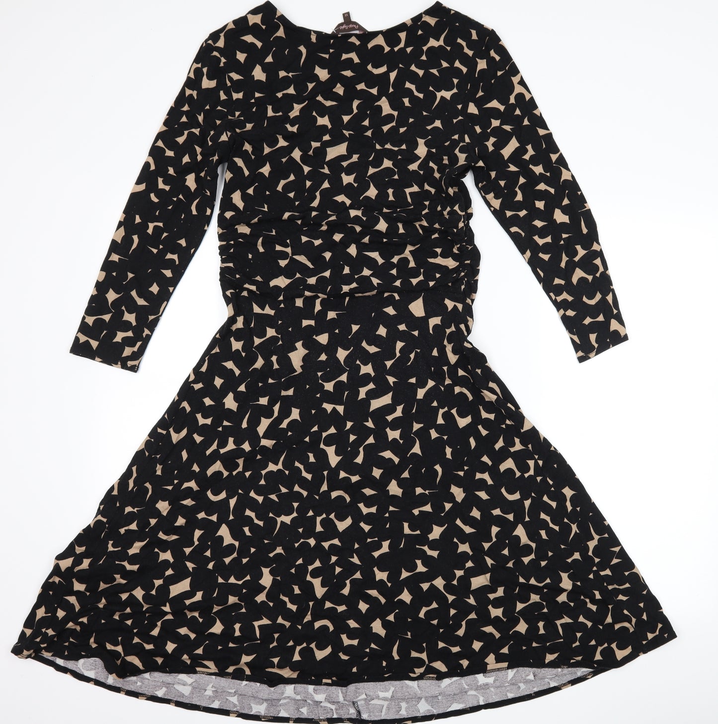 Phase Eight Womens Black Geometric  Skater Dress  Size 12