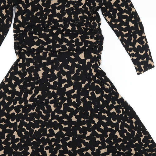 Phase Eight Womens Black Geometric  Skater Dress  Size 12