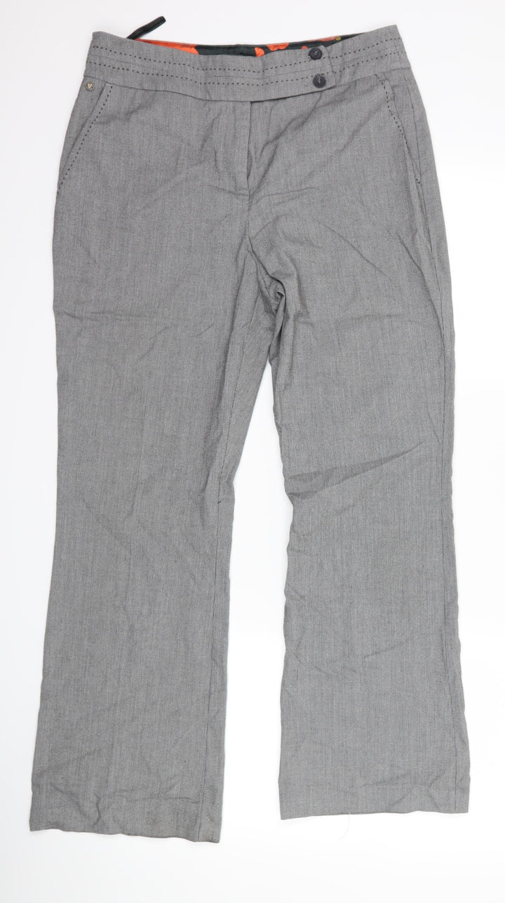 Per Una Womens Grey Geometric Trousers Size 10 L27 in