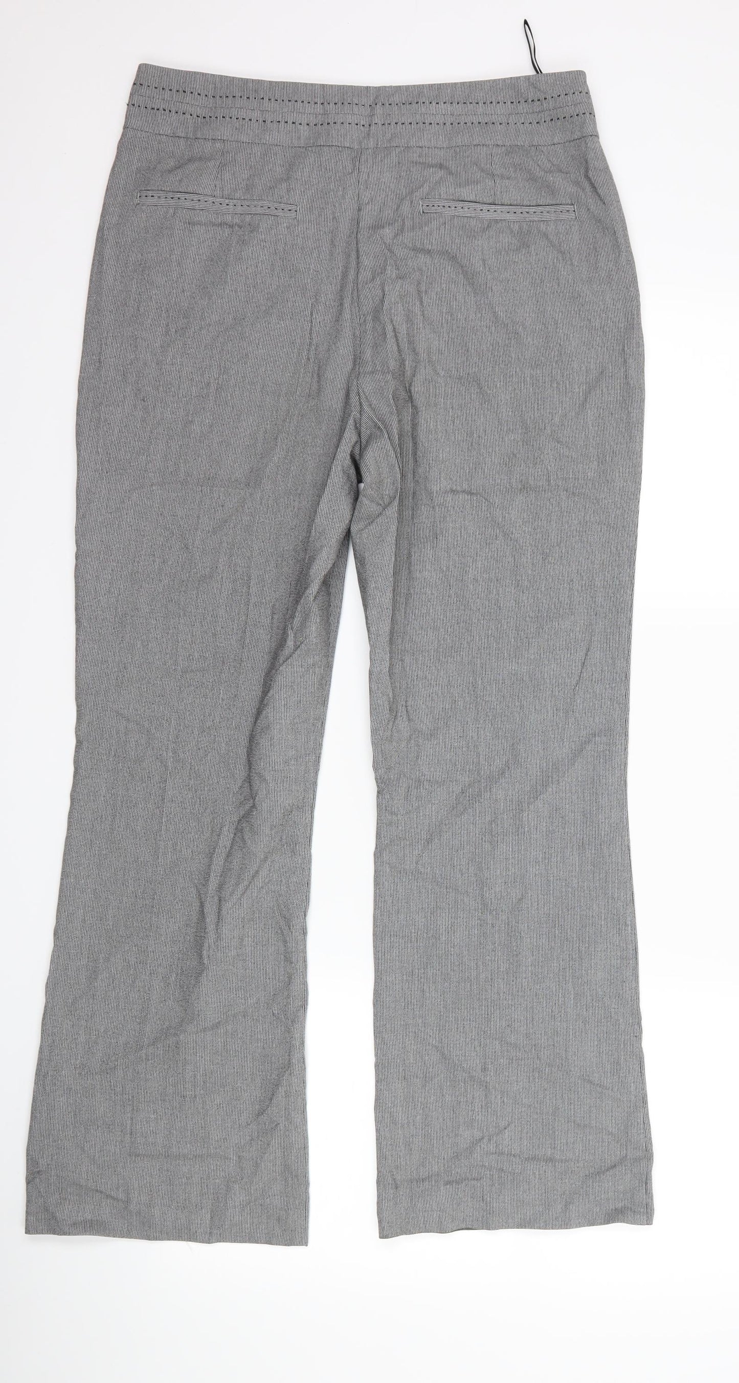 Per Una Womens Grey Geometric  Trousers  Size 10 L27 in