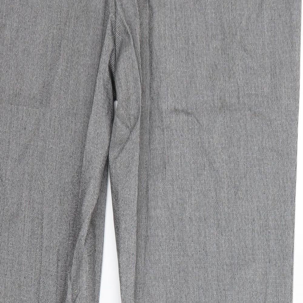 Per Una Womens Grey Geometric  Trousers  Size 10 L27 in