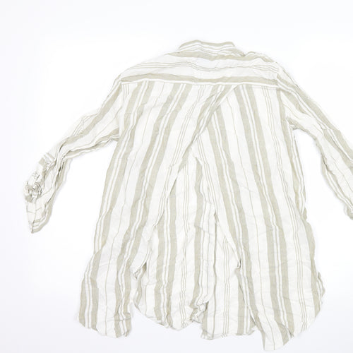 Atmosphere Womens White Striped  Basic Button-Up Size 6