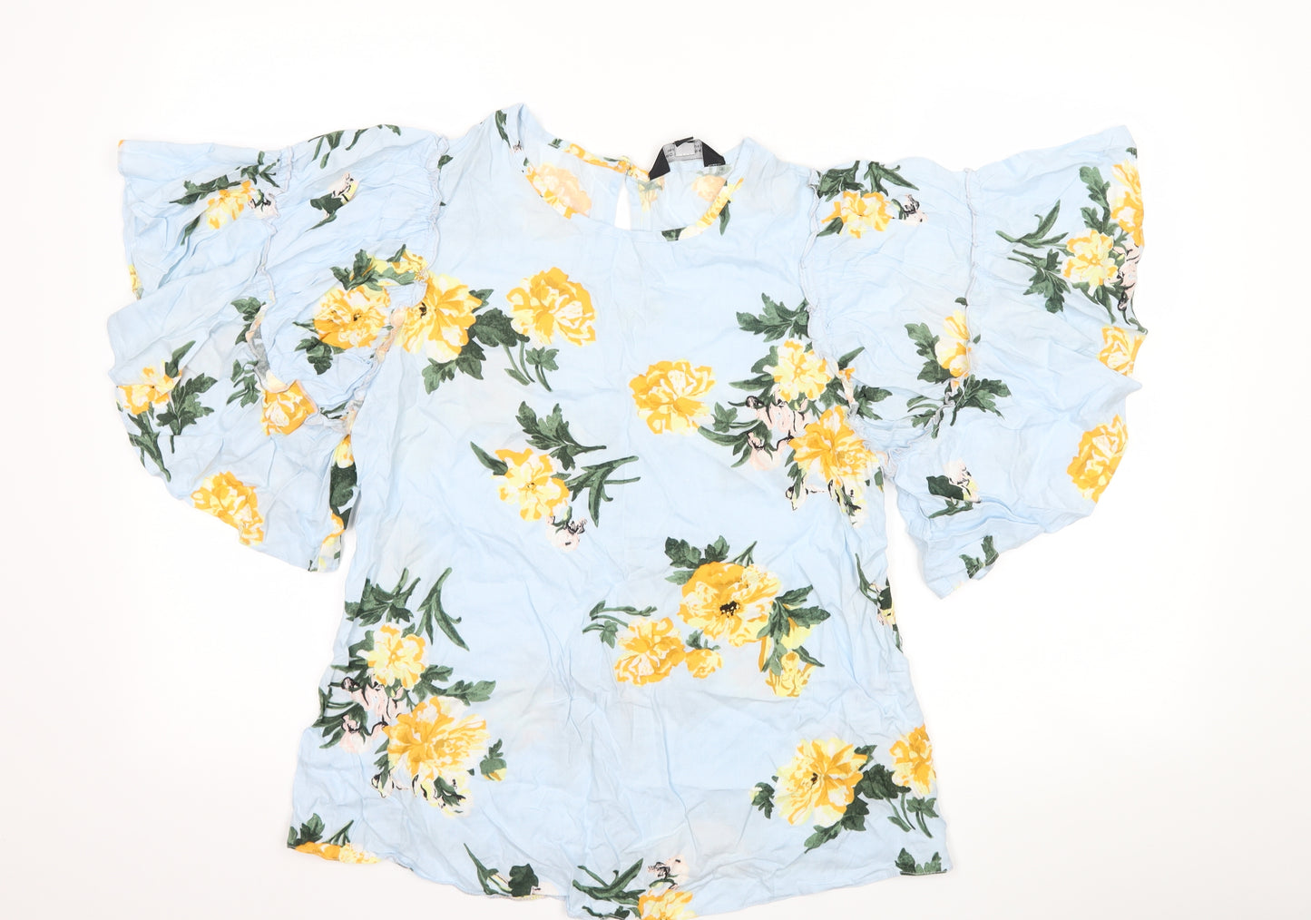 Dorothy Perkins Womens Blue Floral  Basic T-Shirt Size 6