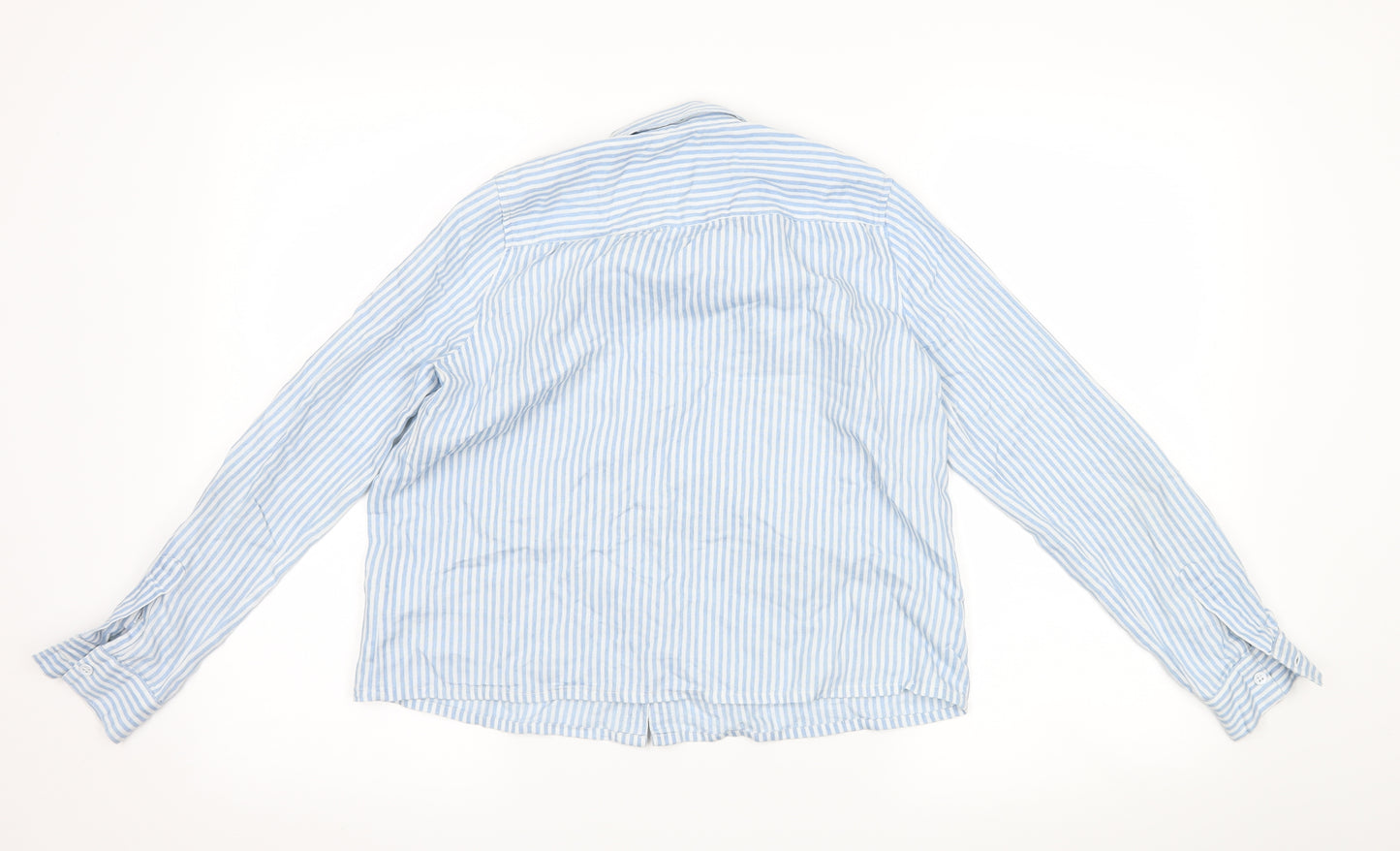 Only Womens Blue Striped  Basic Button-Up Size 6