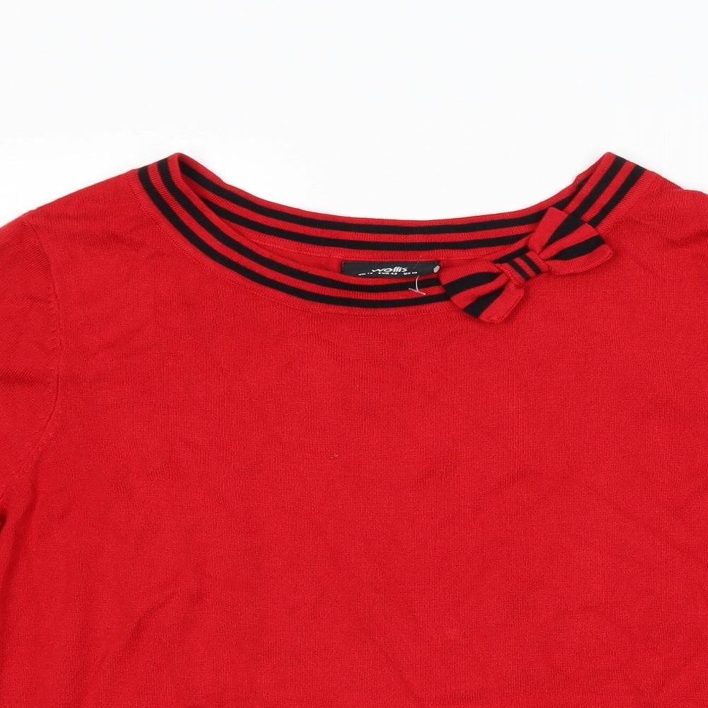 Wallis Womens Red   Pullover Jumper Size 14