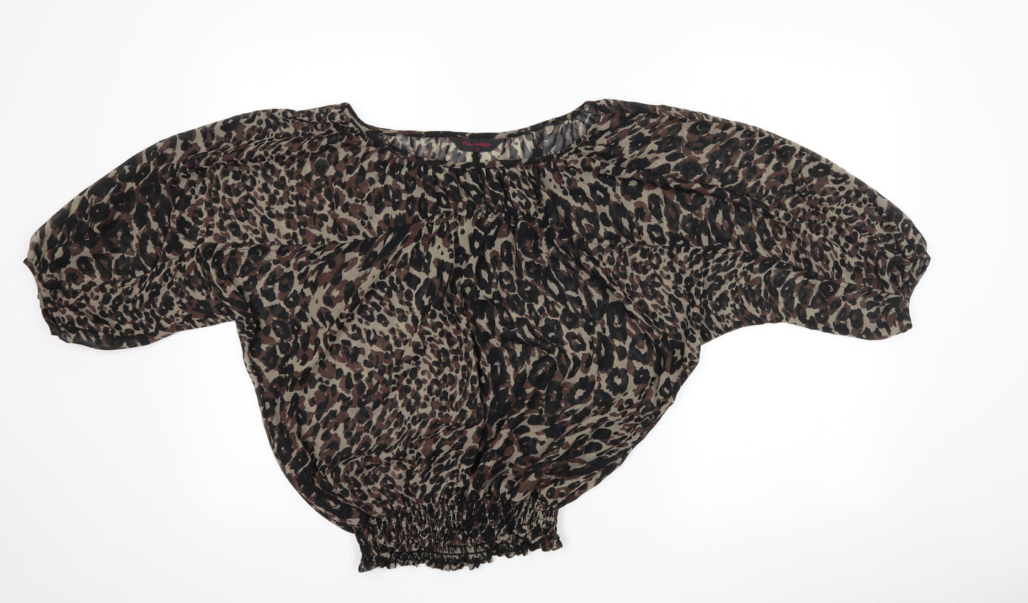 Miss Selfridge Womens Brown Animal Print  Basic Blouse Size 6