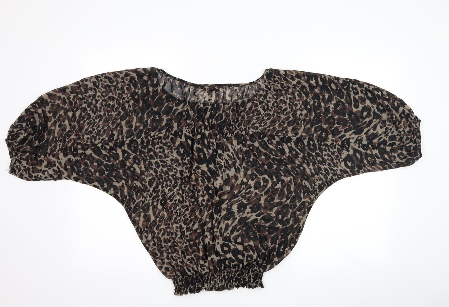 Miss Selfridge Womens Brown Animal Print  Basic Blouse Size 6