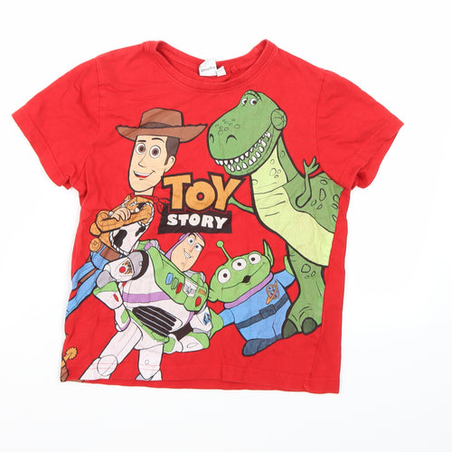 Disney Boys Red   Basic T-Shirt Size 7-8 Years  - Toy Story