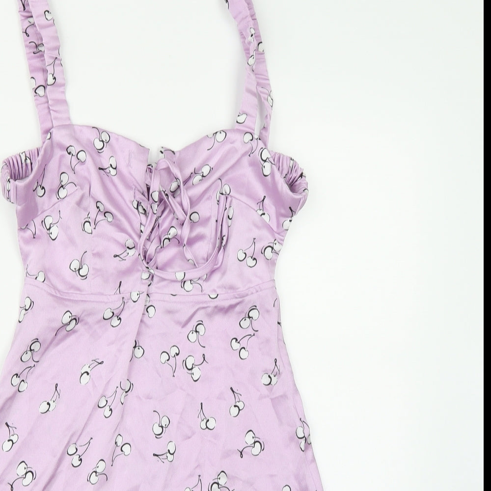 Kai Womens Purple   A-Line  Size S  - Cherry Print