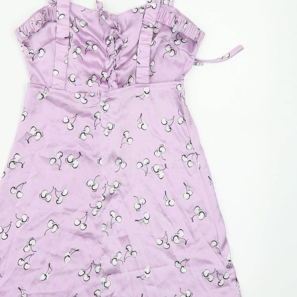 Kai Womens Purple   A-Line  Size S  - Cherry Print