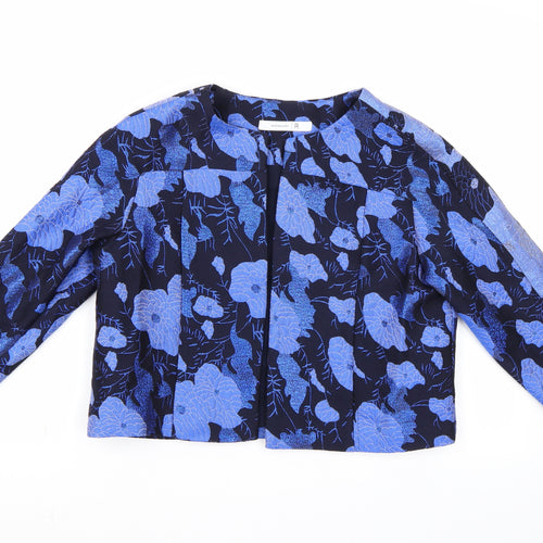 La Redoute Womens Blue Floral  Overcoat Coat Size 8