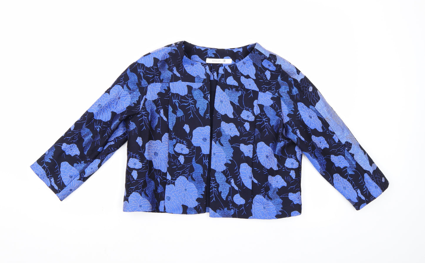 La Redoute Womens Blue Floral  Overcoat Coat Size 8