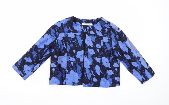 La Redoute Womens Blue Floral  Overcoat Coat Size 8