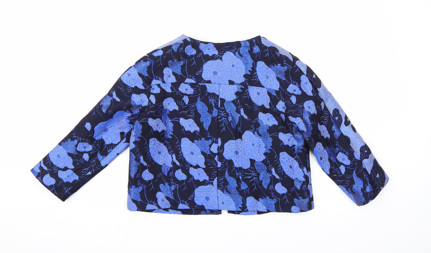 La Redoute Womens Blue Floral  Overcoat Coat Size 8