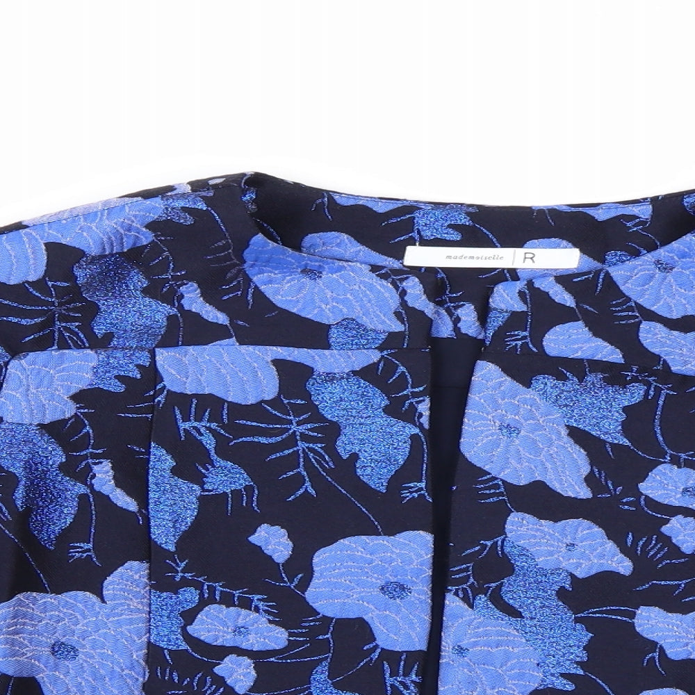 La Redoute Womens Blue Floral  Overcoat Coat Size 8