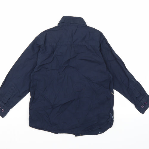 Adams Boys Blue Striped  Basic Button-Up Size 7 Years