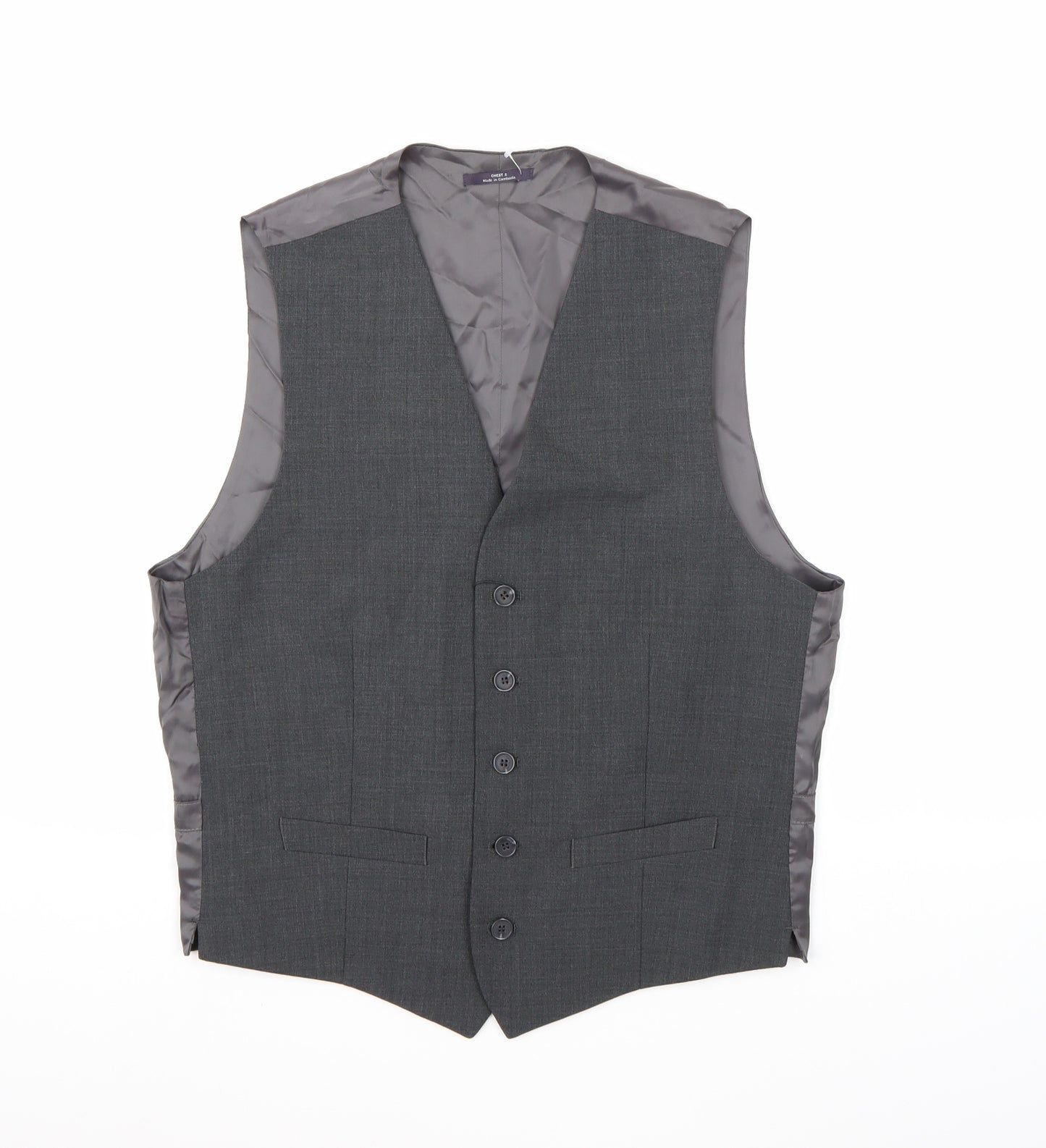 Marks and Spencer Mens Grey  Rayon Jacket Suit Waistcoat Size S