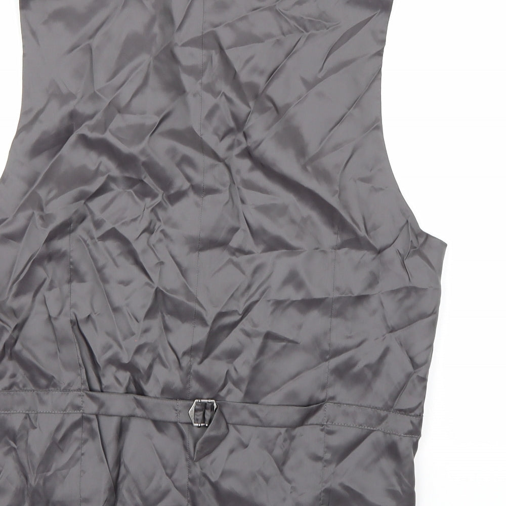 Marks and Spencer Mens Grey  Rayon Jacket Suit Waistcoat Size S