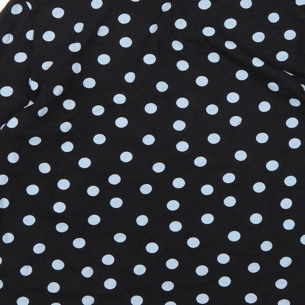 Marks and Spencer Womens Black Polka Dot  Basic T-Shirt Size 16