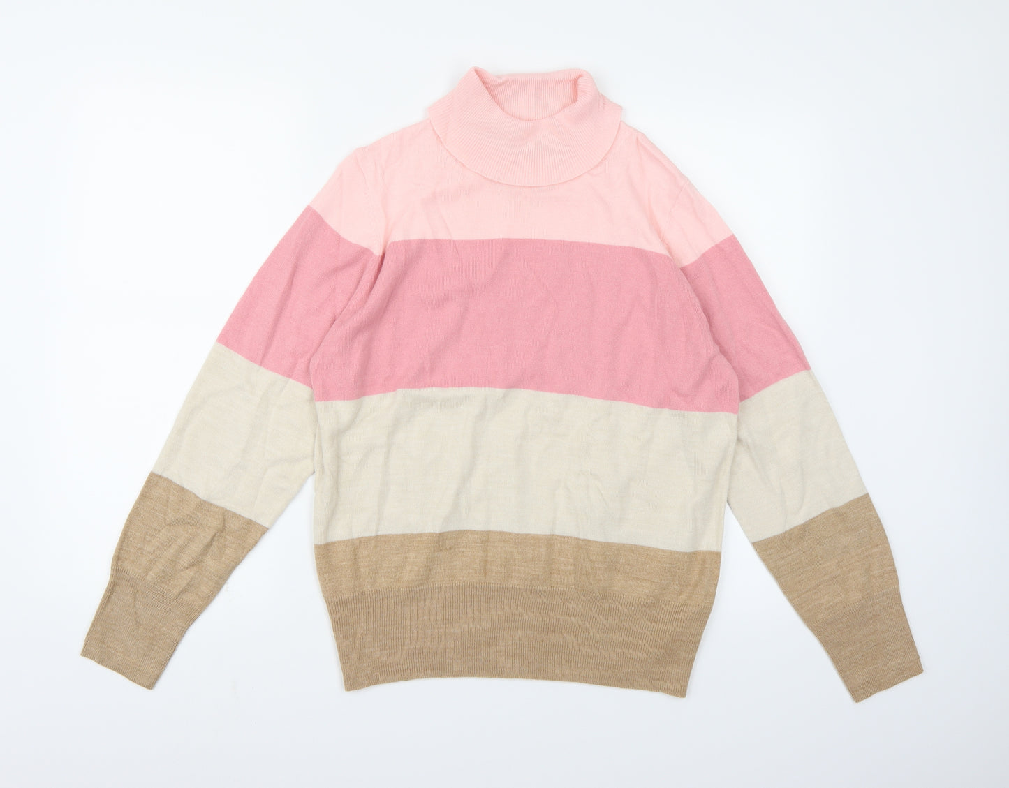Marks and Spencer Womens Multicoloured Striped Knit Pullover Jumper Size 14