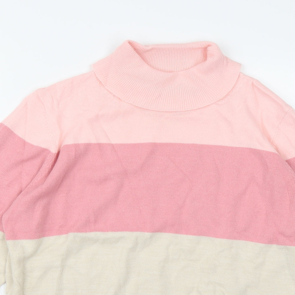 Marks and Spencer Womens Multicoloured Striped Knit Pullover Jumper Size 14