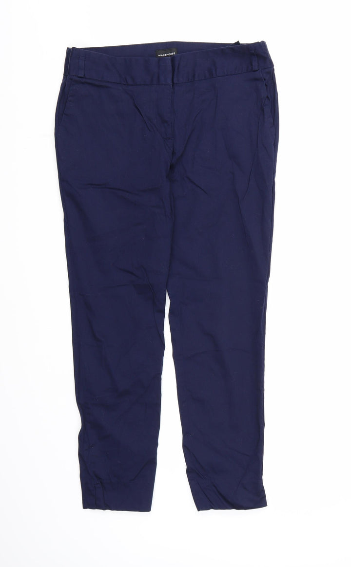 Warehouse Womens Blue Rayon Trousers Size 12 L26 in