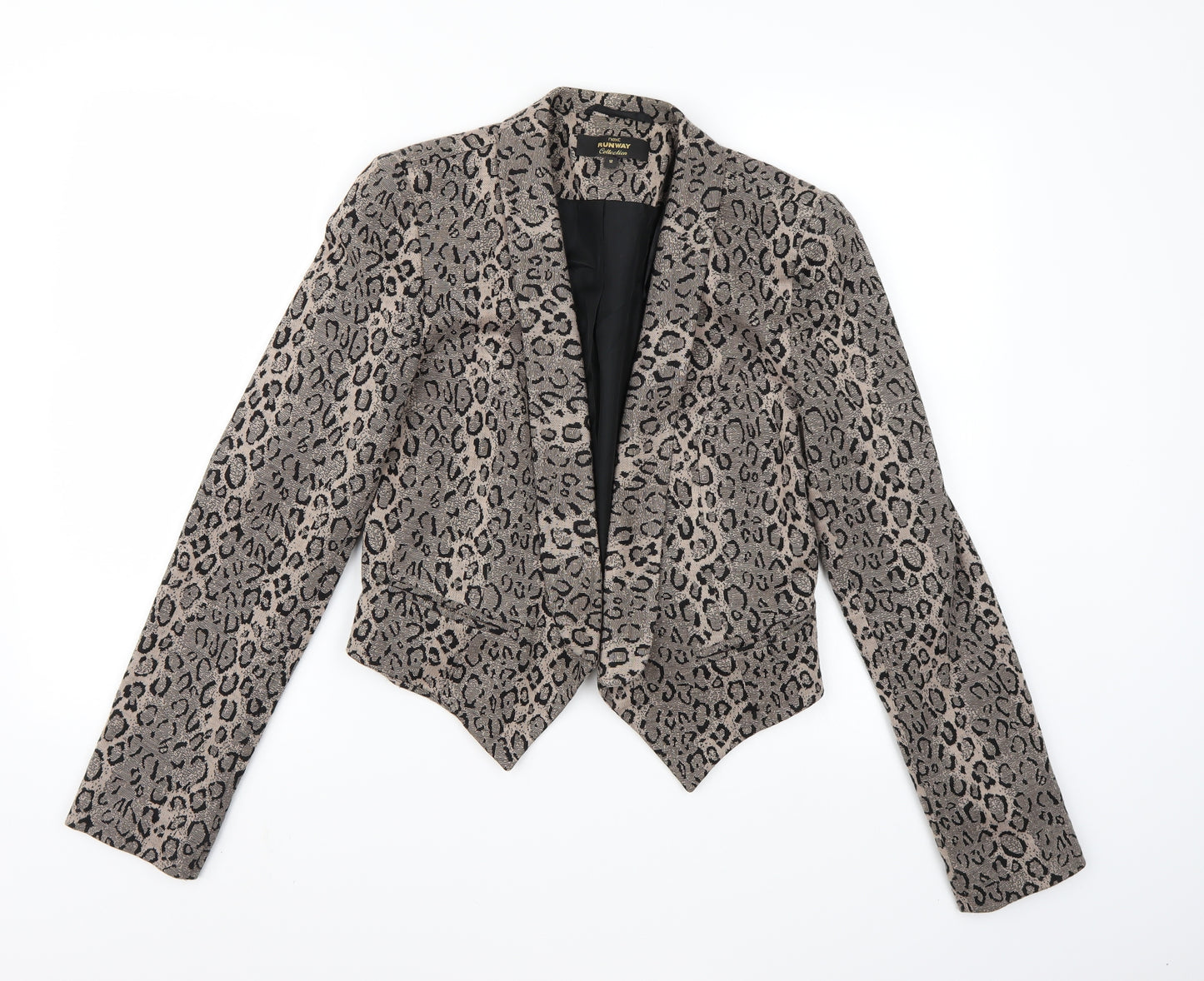 NEXT Womens Brown Animal Print  Jacket Blazer Size 12