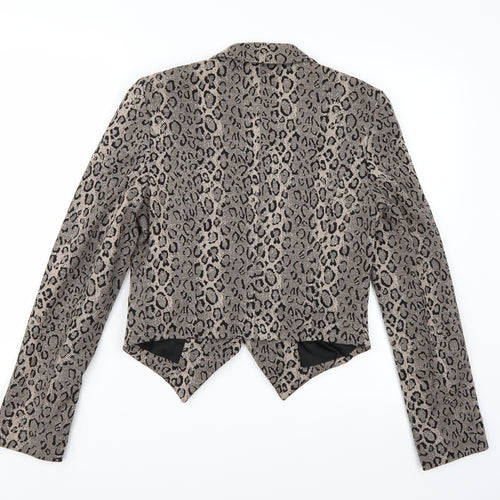 NEXT Womens Brown Animal Print  Jacket Blazer Size 12