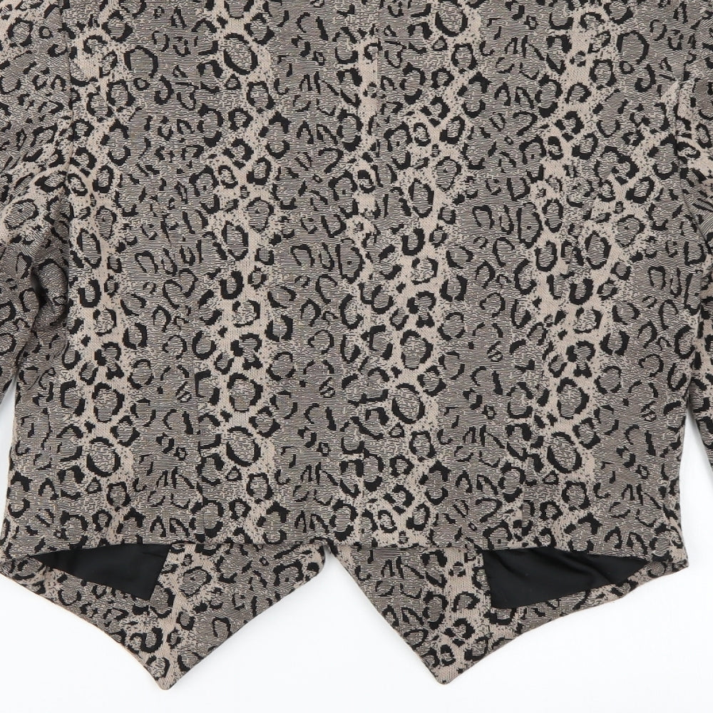 NEXT Womens Brown Animal Print  Jacket Blazer Size 12