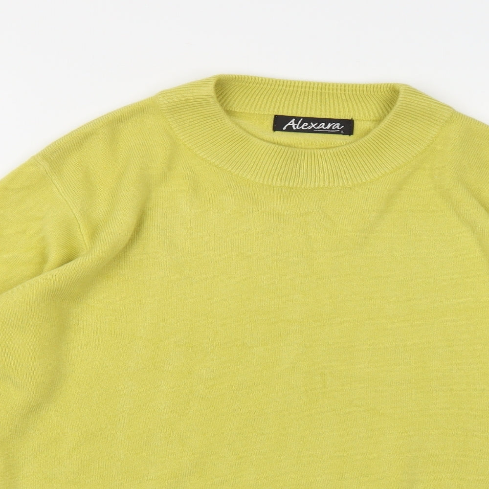 Alexara Womens Yellow  Knit Pullover Jumper Size L