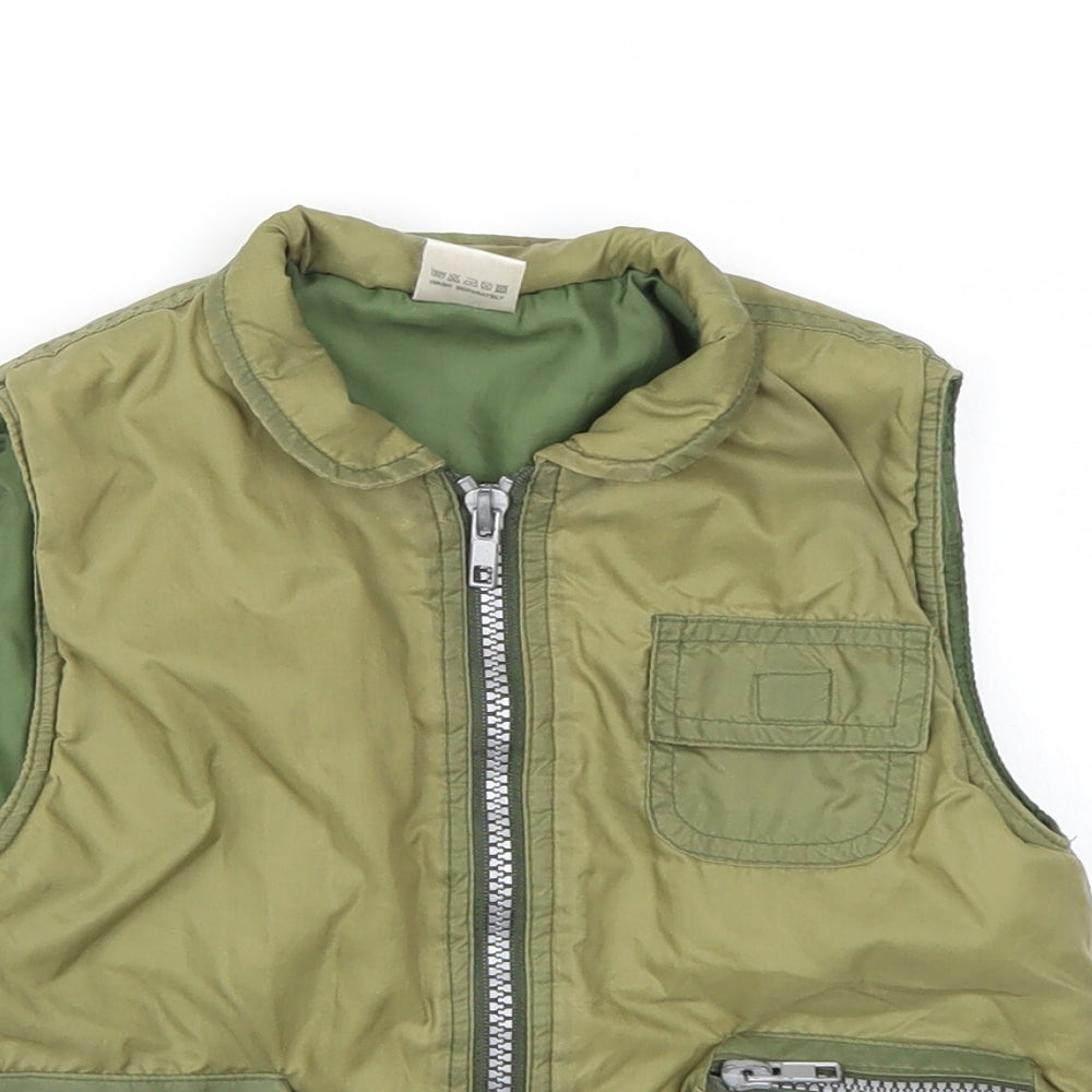 Preworn Boys Green  Ramie Gilet Jacket Size 18-24 Months