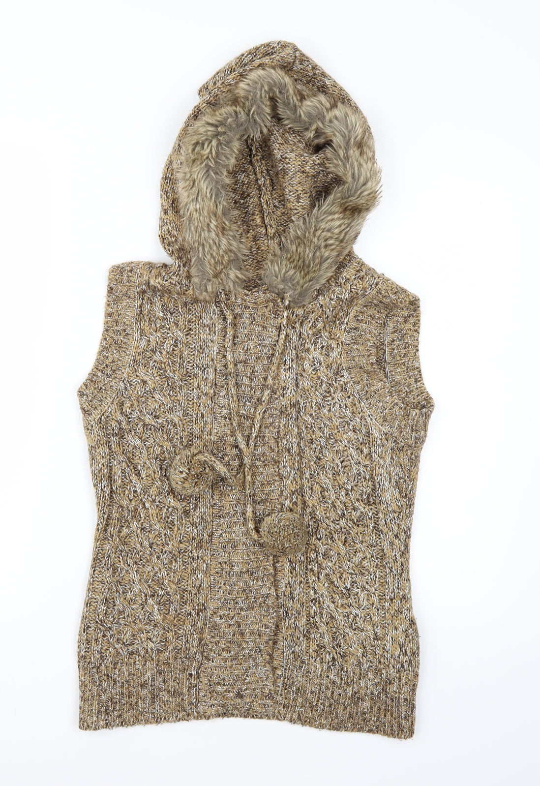 F&F Womens Brown  Knit Cardigan Jumper Size 8