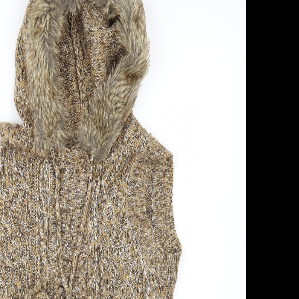 F&F Womens Brown  Knit Cardigan Jumper Size 8