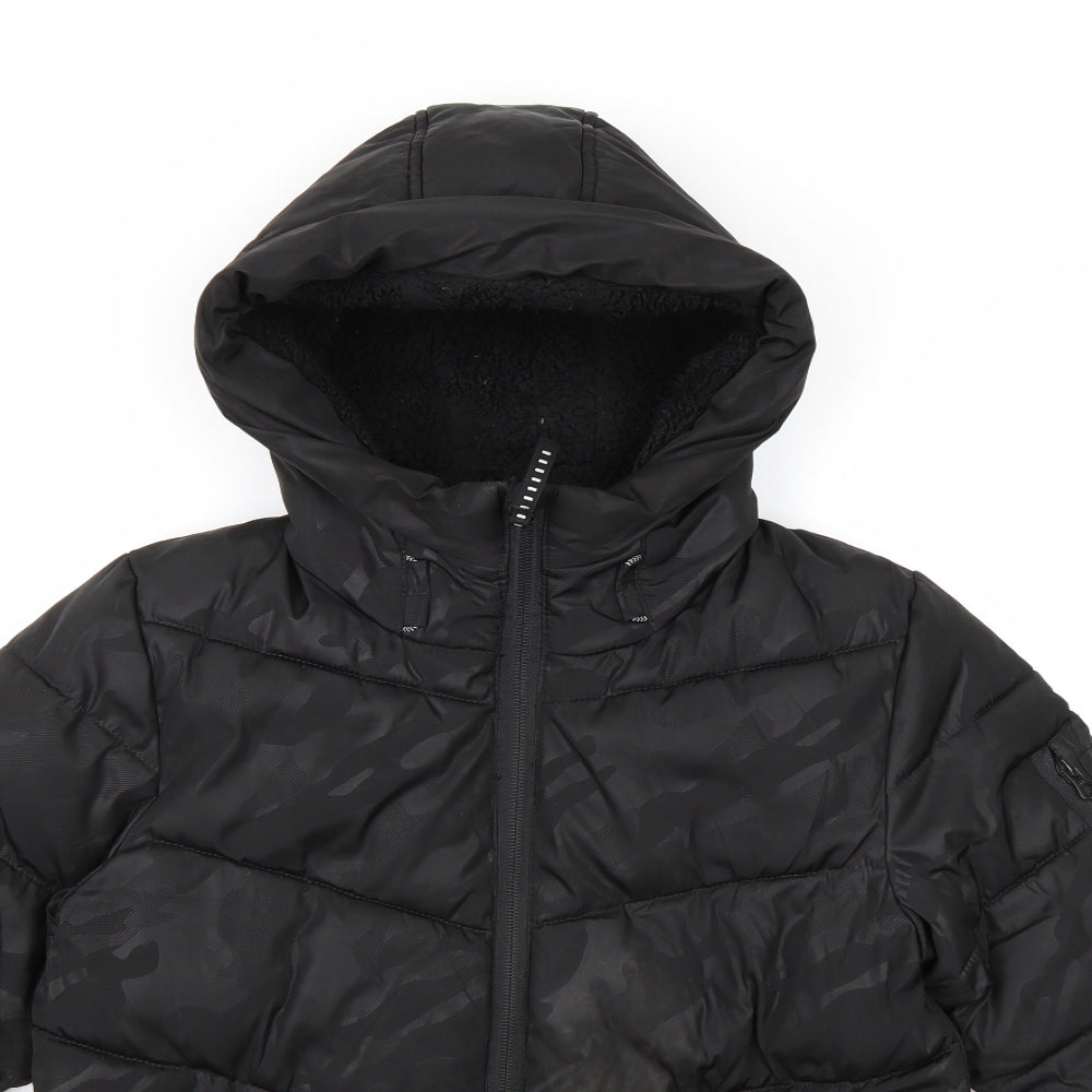 George Boys Black Camouflage  Basic Coat Coat Size 6-7 Years