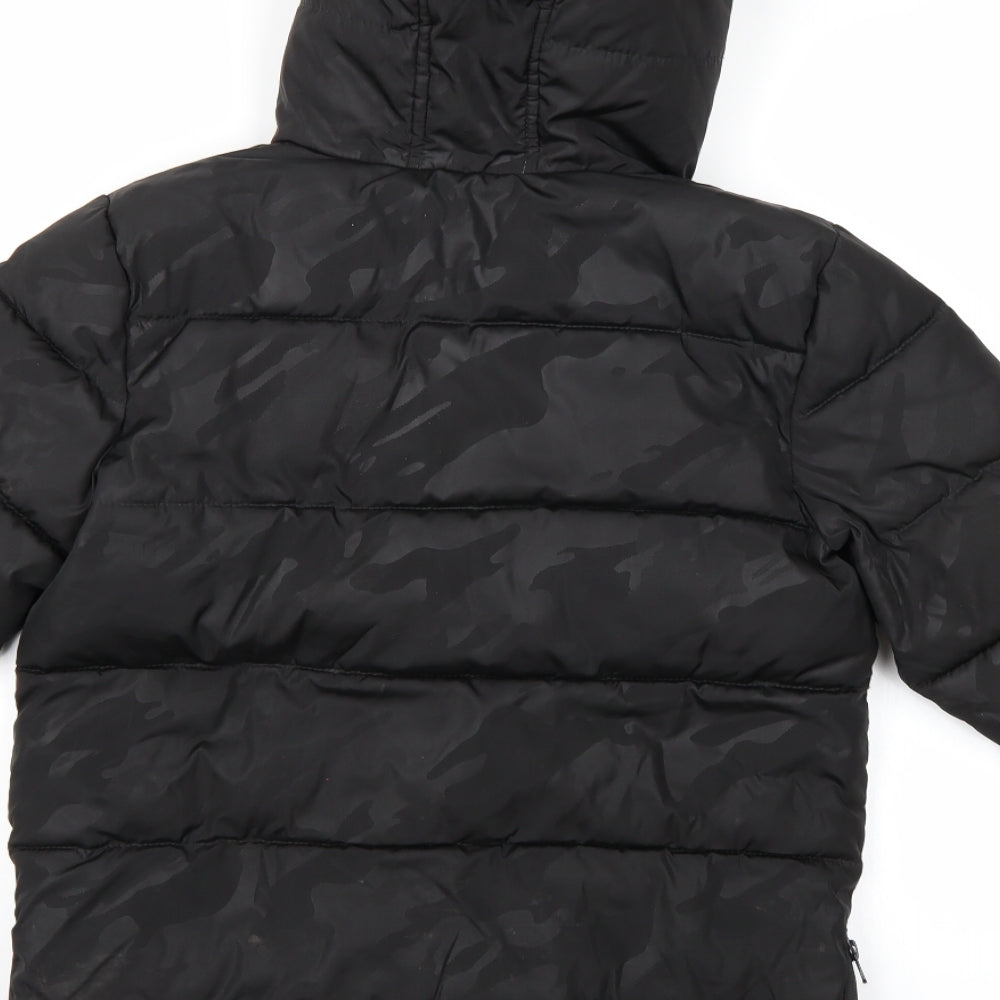 George Boys Black Camouflage  Basic Coat Coat Size 6-7 Years