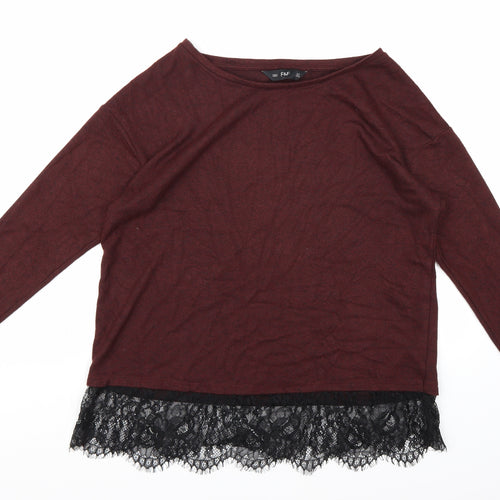 F&F Womens Brown  Knit Pullover Jumper Size 10