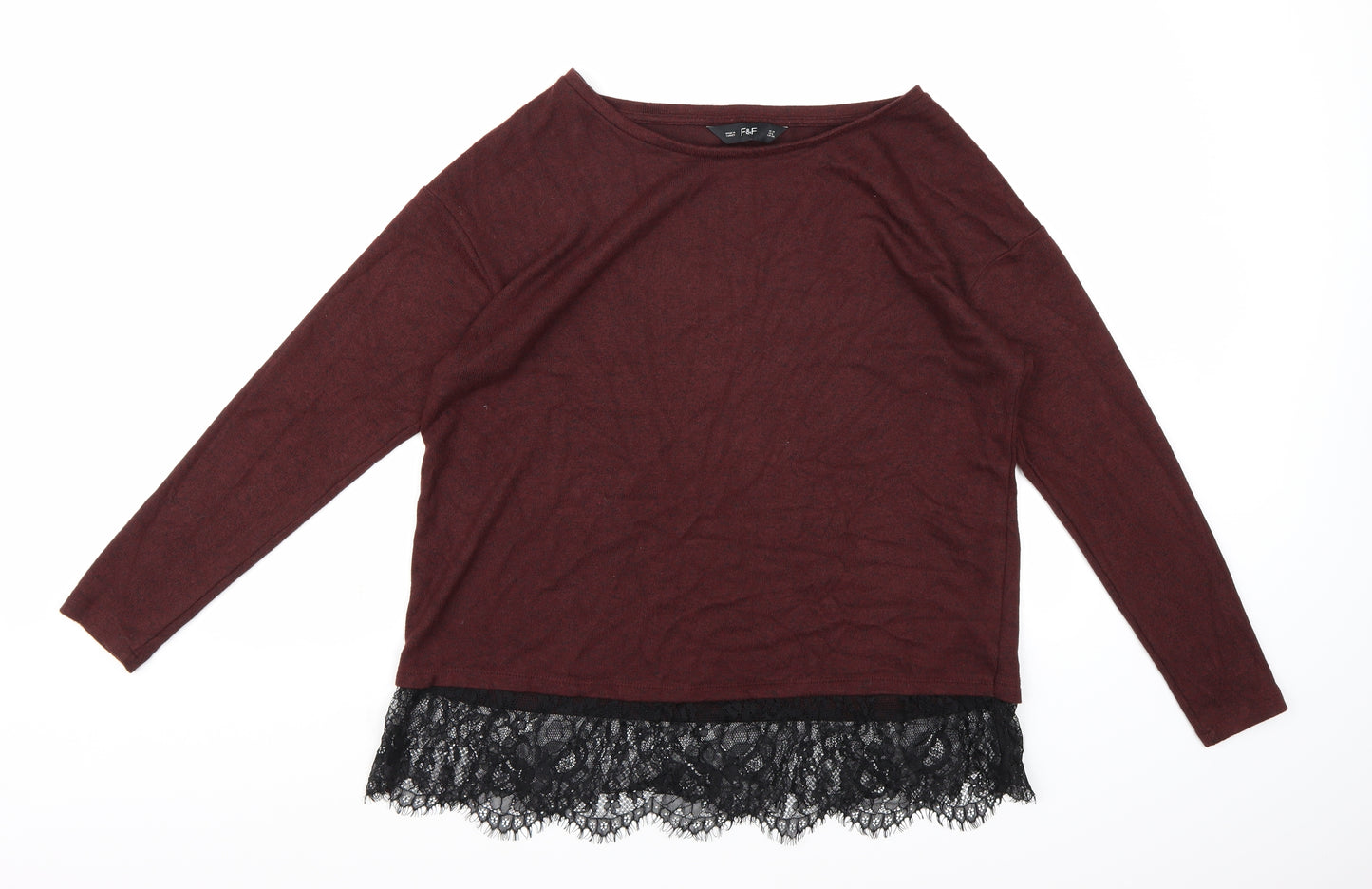 F&F Womens Brown  Knit Pullover Jumper Size 10