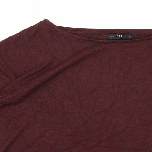 F&F Womens Brown  Knit Pullover Jumper Size 10