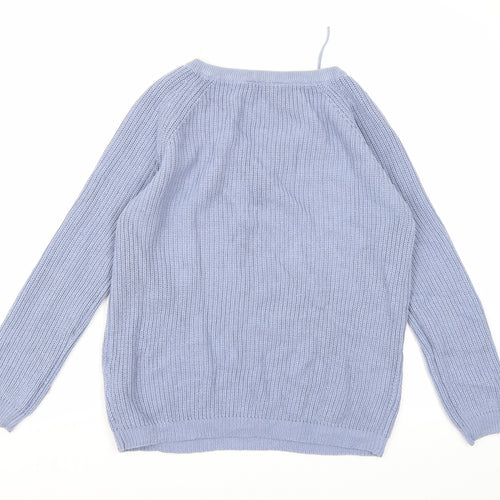 Select Womens Blue  Knit Pullover Jumper Size 12