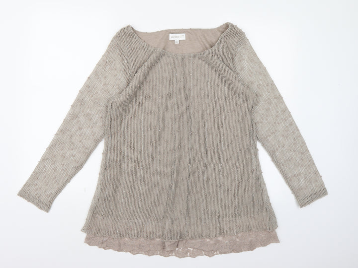 Apricot Womens Brown  Knit Pullover Jumper Size 14