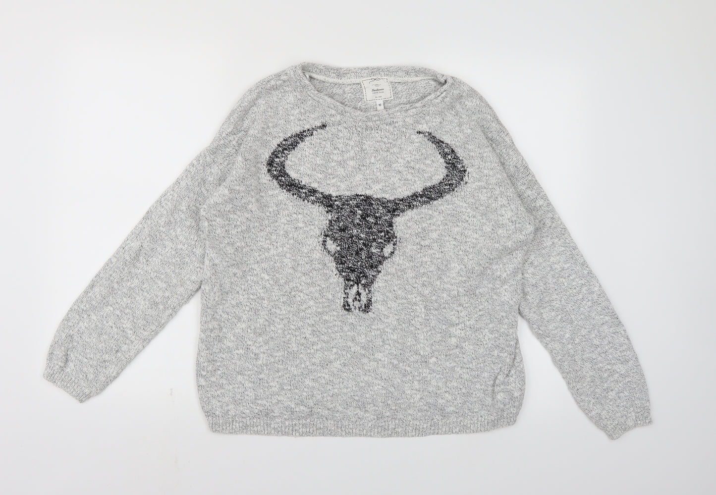 New Look Womens Grey  Knit Pullover Jumper Size 12