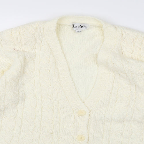 Instyle Womens White  Knit Cardigan Jumper One Size  - Cream Colour