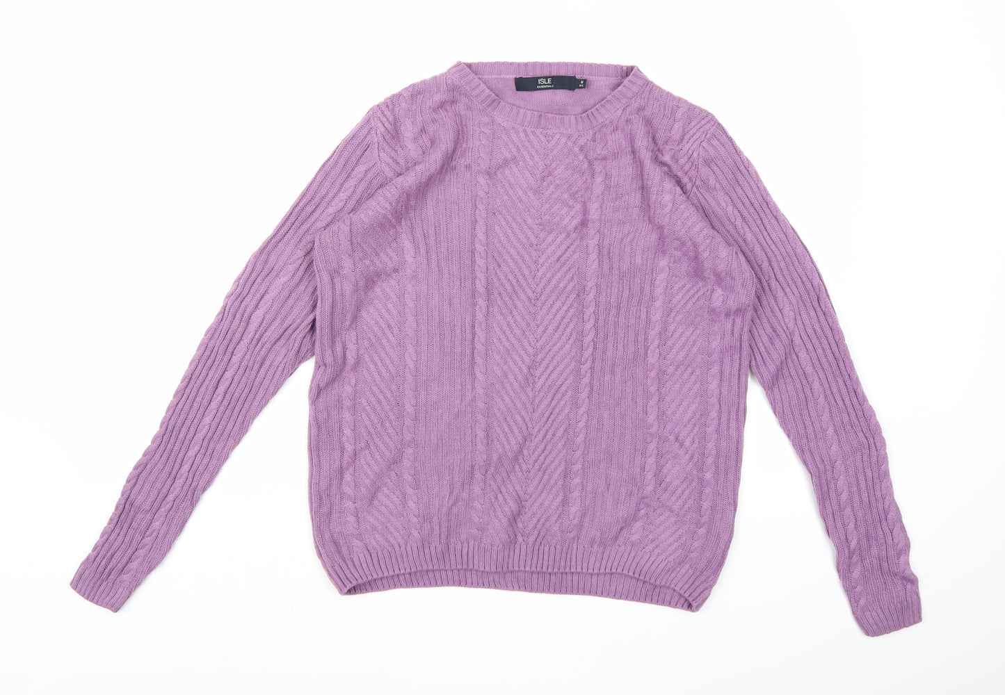 Isle Essentials Womens Purple  Knit Pullover Jumper Size 14