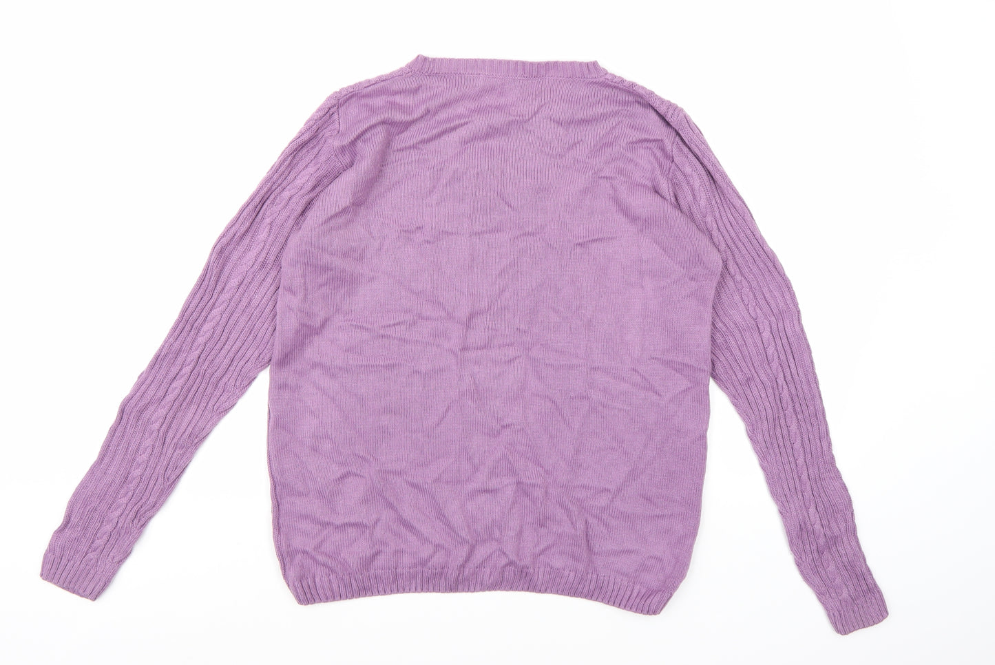 Isle Essentials Womens Purple  Knit Pullover Jumper Size 14