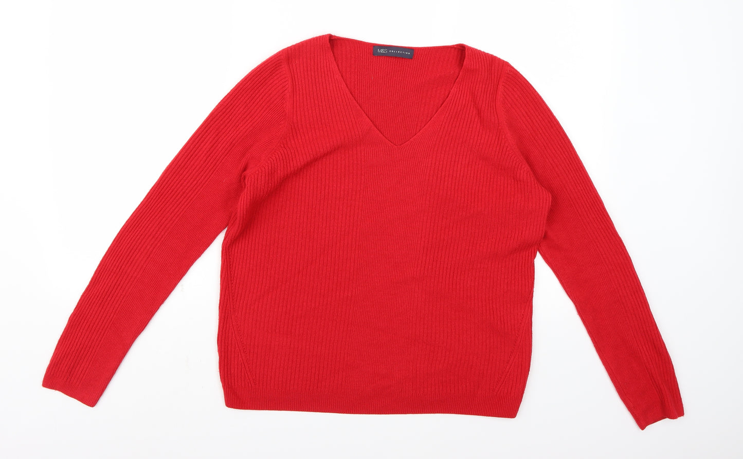 Marks and Spencer Womens Red  Knit Pullover Jumper Size 12