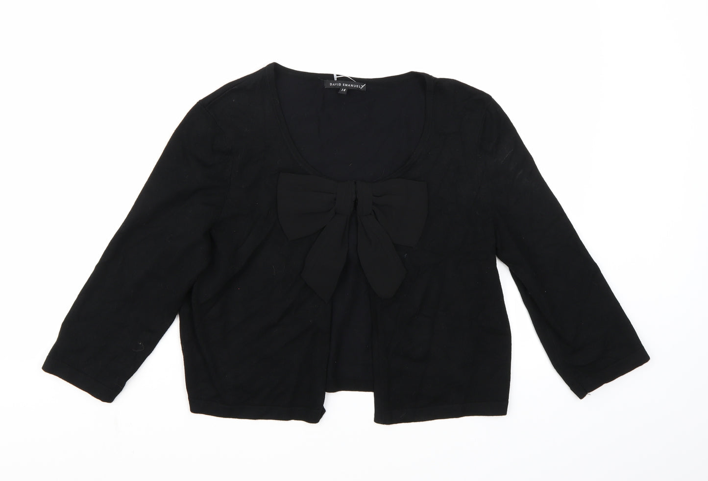 David Emanuel Womens Black  Knit Shrug Jumper Size 14