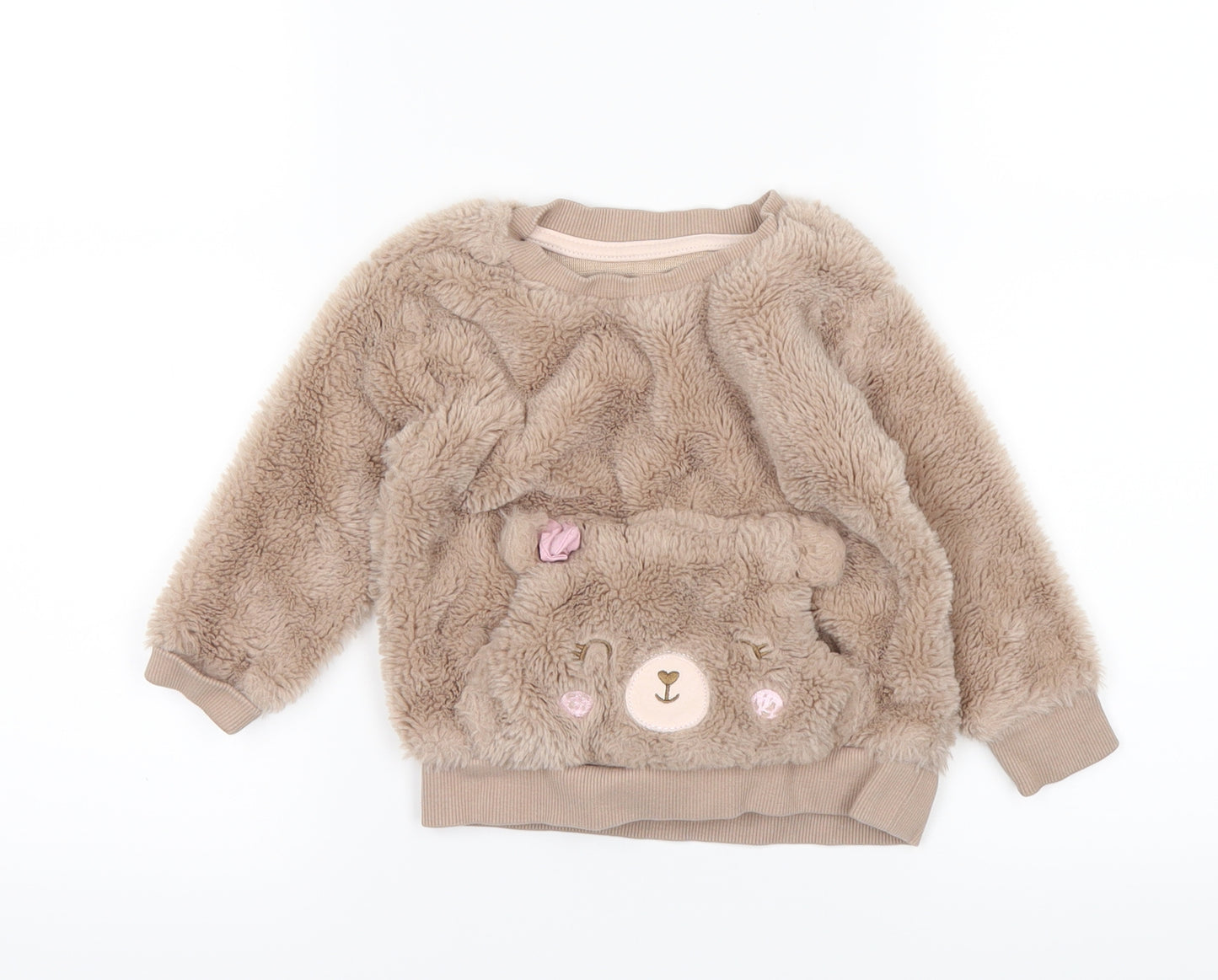 Nutmeg Girls Brown   Pullover Jumper Size 12-18 Months