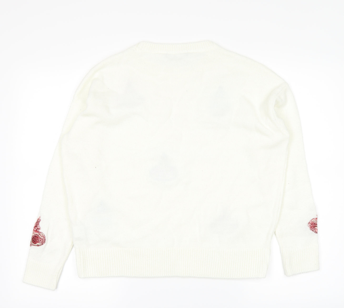 Marks and Spencer Womens White   Pullover Jumper Size M