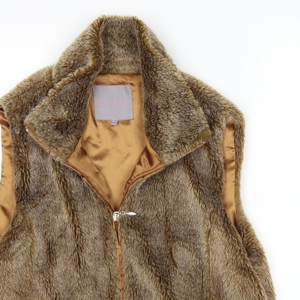 Chilli Womens Brown   Jacket Waistcoat Size 14