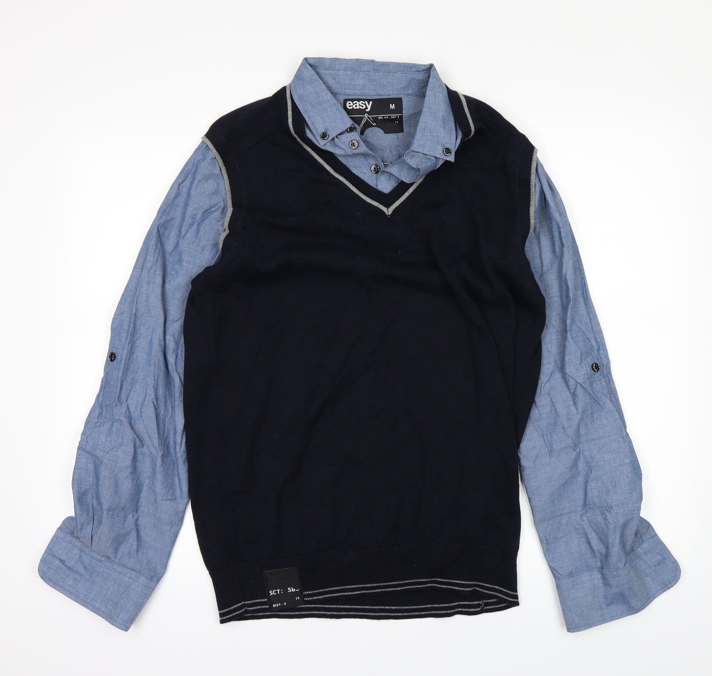 Easy Mens Blue    Polo Size M